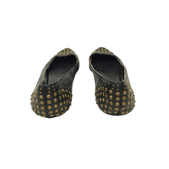 Frye Regina Ballet Flats Studded Black Leather READ Size 7.5 Slip On Pointed Toe - Picture 9 of 13
